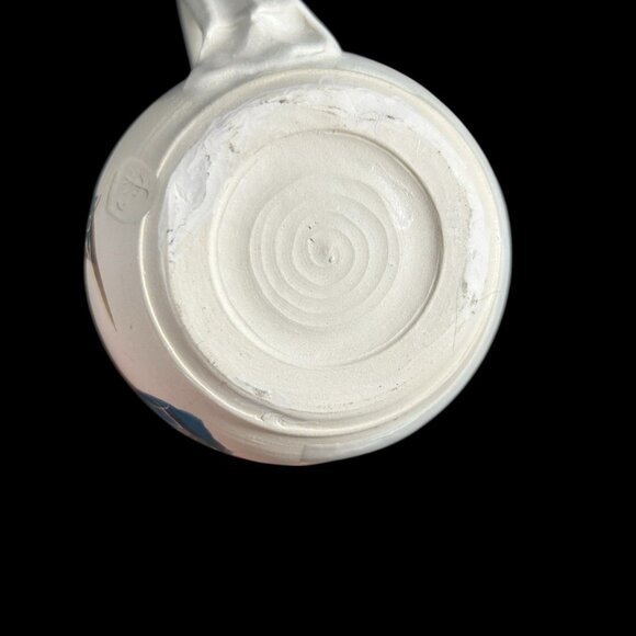 2 Vintage Moon & Star Art Pottery Hand Thrown Painted Incised Artist Signed Mugs - Picture 9 of 13